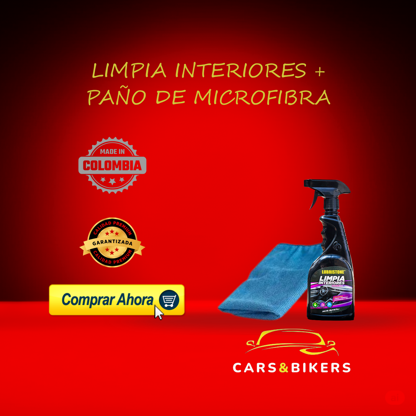 LIMPIADOR DE INTERIORES + PAÑO DE MICROFIBRA